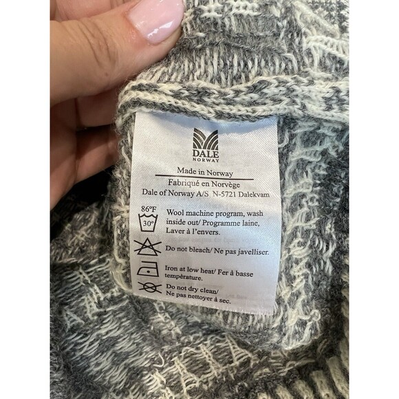 Dale of‎ Norway Fair Isle Sweater Wool 1/4 Zip Snowflake | Gray | Men's Large - Picture 8 of 16